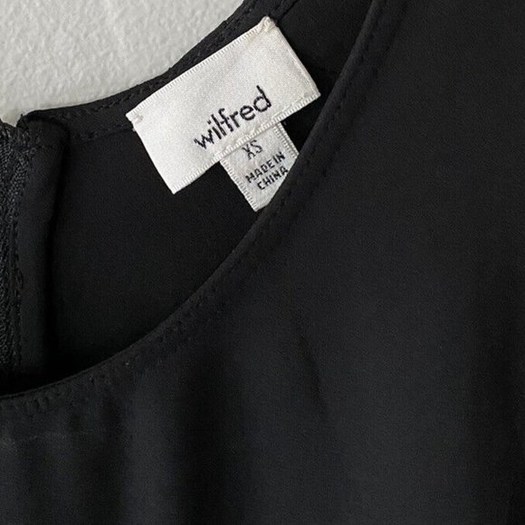 Black Sleeveles A Line Chiffon Minimalist Wilfred Sabatier Dress size XS - Picture 6 of 9